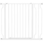 PawHut Wide Dog Safety Gate, with Door Pressure, for Doorways, Hallways, Staircases – White
