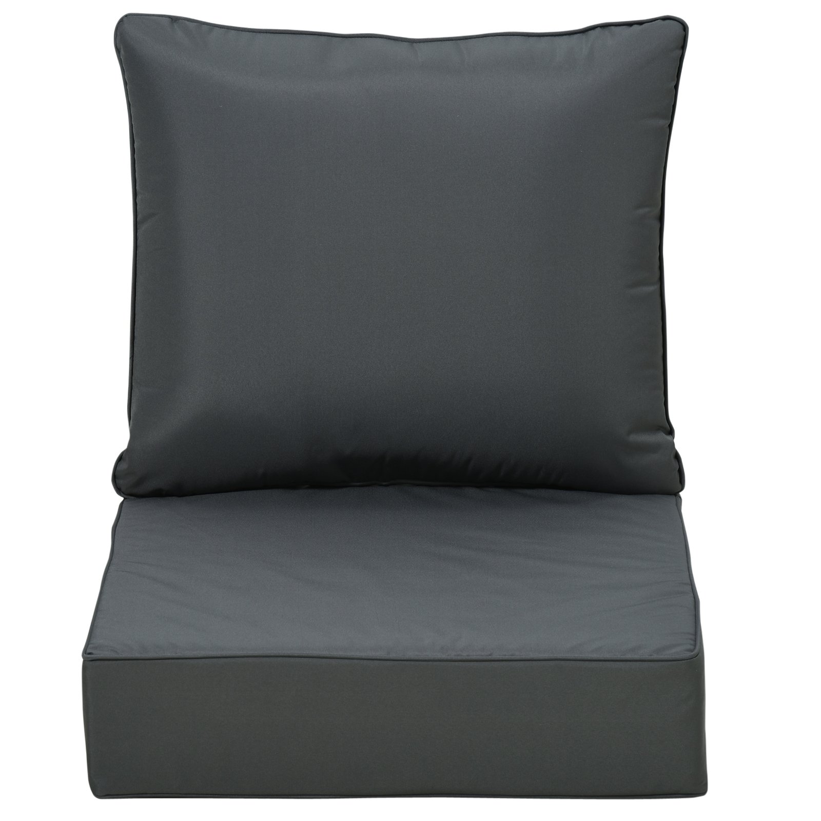 Outsunny Outdoor Seat and Back Cushion Sets, 63L x 55W x 15Dcm Olefin Patio Deep Seating Chair Fade Resistant Replacement Cushion for Rattan Sofa, Indoor or Outdoor Furniture, Dark Grey - Image 8