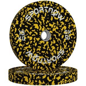 SPORTNOW Olympic Weight Plates with 5cm Holes, for Weight Lifting, 2 x 15KG