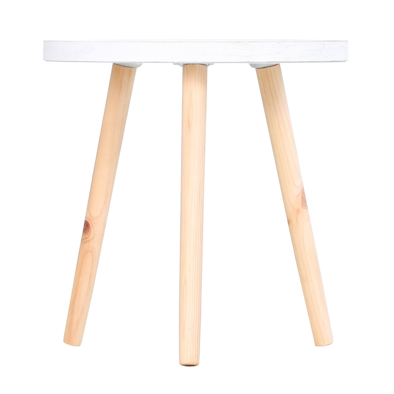 HOMCOM Coffee Table, Carved Floral Round Table with Tray-style Top and Wood Legs, Modern Side Table for Living Room, Set of 2, White - Image 8