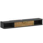 HOMCOM 120 cm Floating TV Stand with Storage – Charcoal Grey