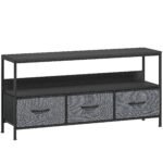 HOMCOM TV Stand Cabinet with 3 Foldable Drawers – Black HOMCOM TV Stand Cabinet with 3 Foldable Drawers – Black