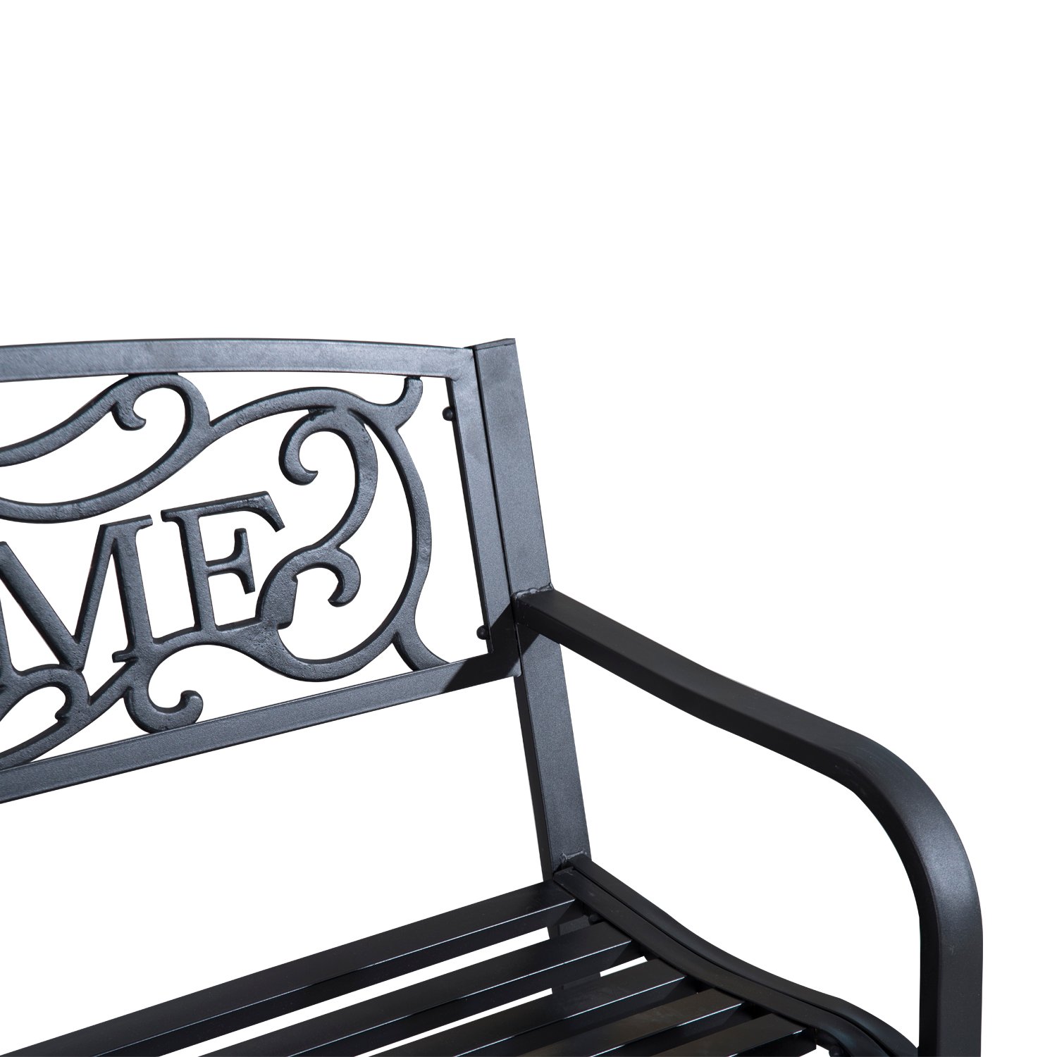 Outsunny 126Lx60Wx85H cm Steel Bench-Black - Image 9