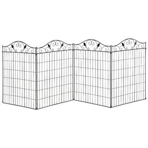 Outsunny Garden Decorative Fence 4 Panels 44in x 12ft Metal Wire Landscape Border Edging