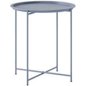 Outsunny Steel Removable Tray Top Garden Table - Blue Grey