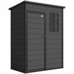 Outsunny 5′ x 3′ Garden Shed with Floor, Outdoor Storage Shed with Lockable Door, Window and Vent, Dark Grey Outsunny 5′ x 3′ Garden Shed with Floor, Outdoor Storage Shed with Lockable Door, Window and Vent, Dark Grey