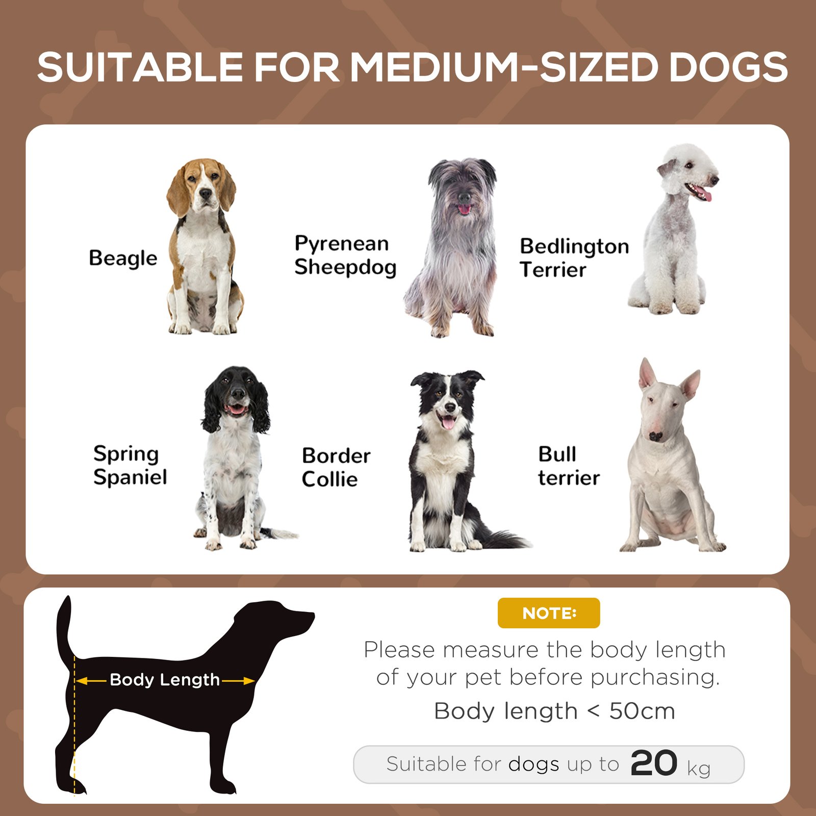 PawHut Outdoor Dog Bed with Removable Canopy, Portable Raised Dog Bed for Camping, Garden & Beach, Water-Resistant UV-Protection Mesh Pet Cot Sun Lounger, for Medium Pets, 76 x 61 x 73 cm, Brown - Image 4