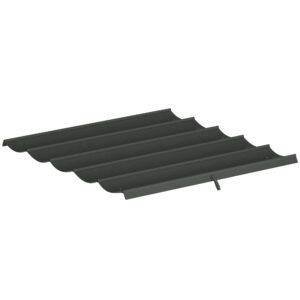 Outsunny Retractable Pergola Cover, 2.55 x 2.5 m Replacement Canopy Fabric for 3 x 3 m Frame, Roof Top Only, Dark Grey