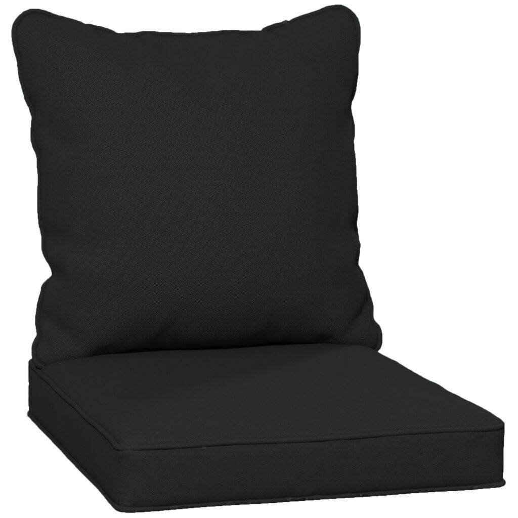 Outsunny Seat and Back Padded Cushion Set, CUSHION ONLY – Black
