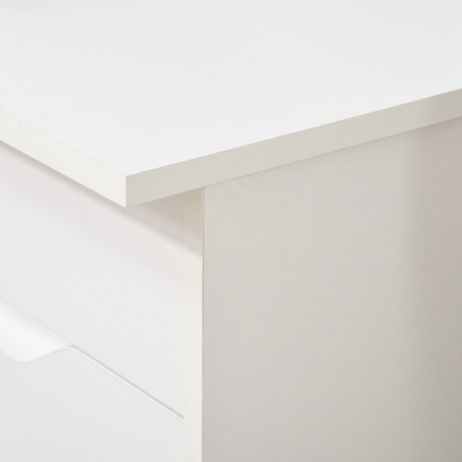 HOMCOM Computer Desk with Drawers, High Gloss Home Office Desk with Storage Cabinet, Study Workstation, 120 x 60cm, White - Image 8