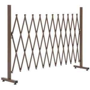 Outsunny Expanding Trellis Fence, Freestanding Movable Fence, Foldable Garden Screen Panel, 300 x 103.5 cm, Dark Brown