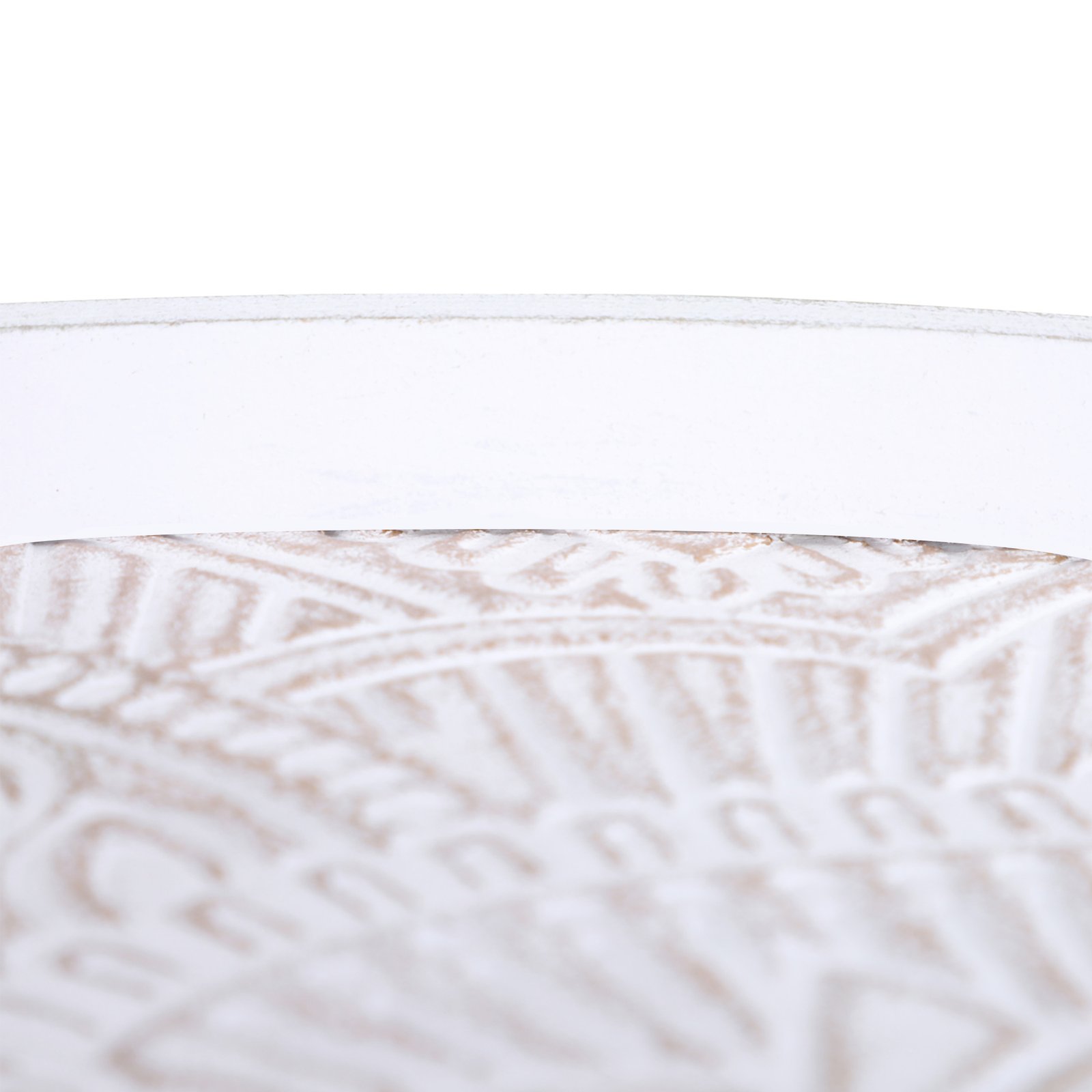 HOMCOM Coffee Table, Carved Floral Round Table with Tray-style Top and Wood Legs, Modern Side Table for Living Room, Set of 2, White - Image 9