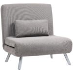 HOMCOM Single Snow Flannel Chair Bed – Grey