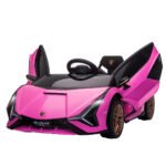 HOMCOM Lamborghini Sian Licensed Electric Car for Kids, 12V Kids Electric Ride on Car with Dual Motors, Remote Control, Pink HOMCOM Lamborghini Sian Licensed Electric Car for Kids, 12V Kids Electric Ride on Car with Dual Motors, Remote Control, Pink
