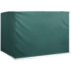 Outsunny Patio 3 Seater Swing Chair Bench Cover Outdoor Garden Furniture Rain Protection Cover Protector Waterproof Anti-UV, 215L x 155W x 150Hcm, Dark Green