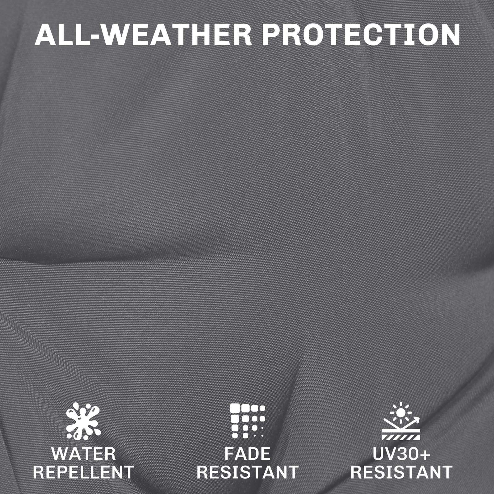 Outsunny Outdoor Chair Seat Cushions Set of 2, Garden Chair Cushions with 7cm Thick Foam & Ties, Dark Grey - Image 5
