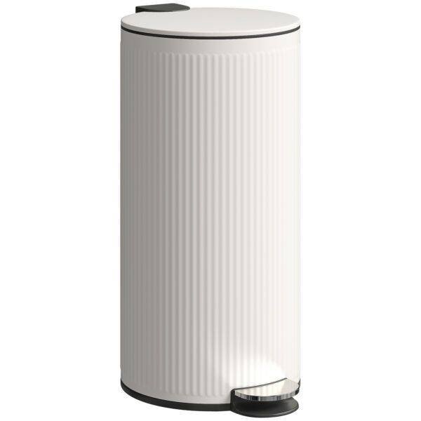 HOMCOM Kitchen Bin, 30 Litre Pedal Rubbish Bin with Removable Bucket, Cream HOMCOM Kitchen Bin, 30 Litre Pedal Rubbish Bin with Removable Bucket, Cream