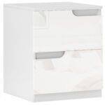 HOMCOM High Gloss Bedside Table – White