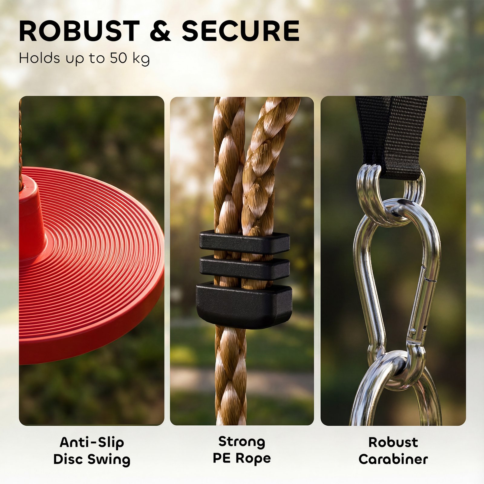 AIYAPLAY Climbing Rope, Kids Tree Swing Kit with Platforms and Disc Swings Seat, Obstacle Course Kids for Garden, Red - Image 5
