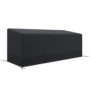 Outsunny Rectangular Patio Garden Furniture Cover Waterproof for 3 Seater Sofa Bistro Set, UV Resistant Protection 600D Oxford Fabric Rattan Lounge Clean Cover, 190 x 72 x 76cm, Black