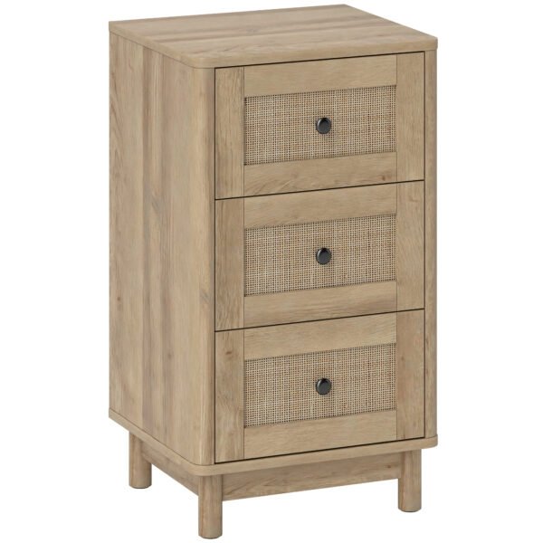 HOMCOM 40 cm Drawer Chest of Drawers with 3 Drawer – Oak