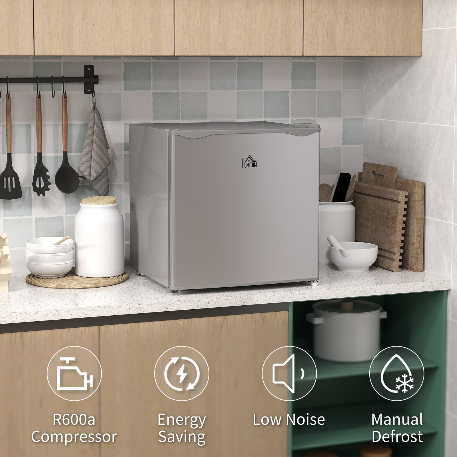 HOMCOM 35L Mini Freezer, -24? to -14? Temperature - Grey - Image 8