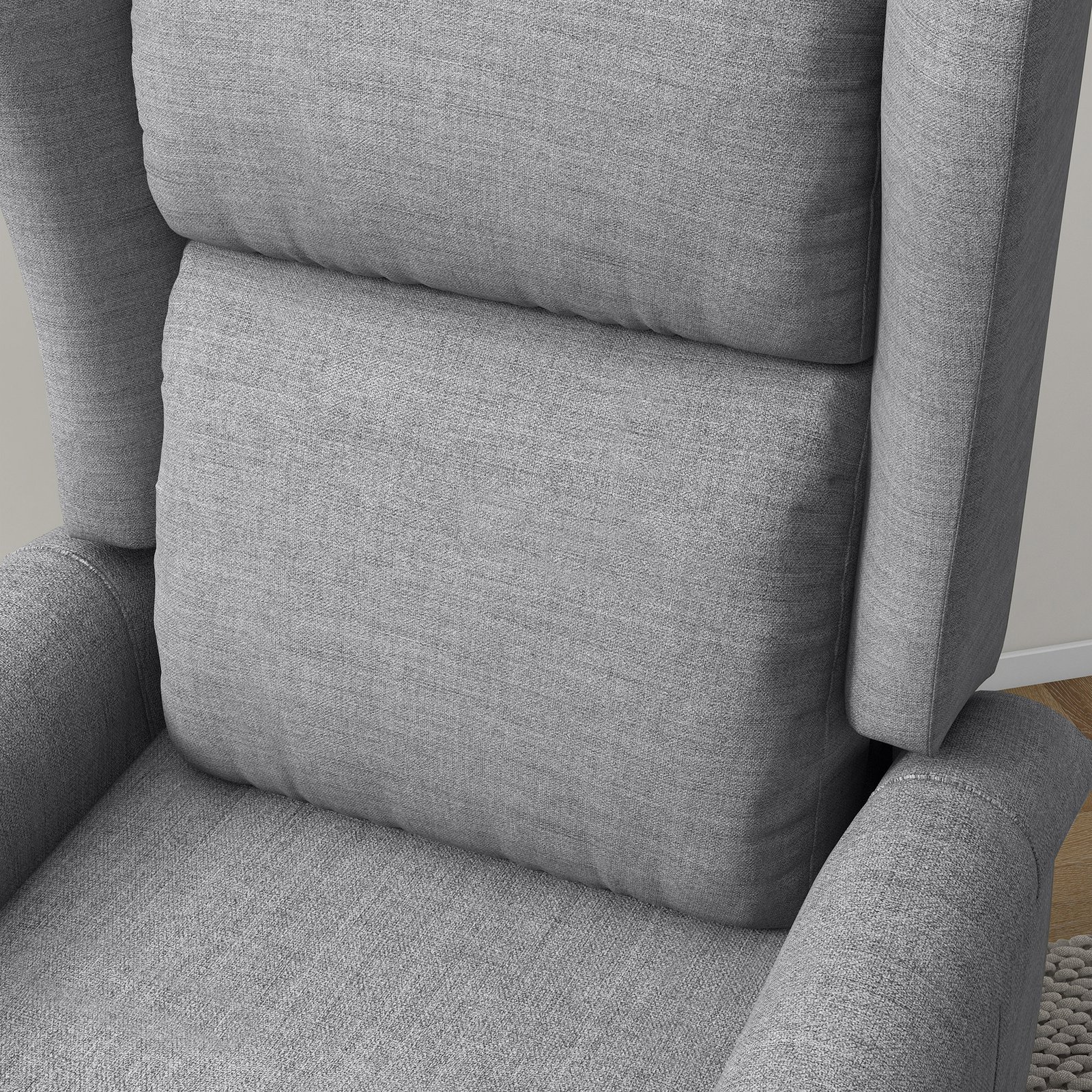 HOMCOM Power Lift Recliner Armchair, Electric Lift Chair for Elderly, Fabric Riser and Reclining Chair with Remote Control, Side Pockets, Extended Footrest, for Living Room, Grey - Image 8