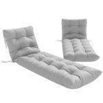 Outsunny Sun Lounger Cushions Only, Garden Lounge Chair Cushions Set of 2, Sunbed Replacement Pads with 4 Ties, Light Grey Outsunny Sun Lounger Cushions Only, Garden Lounge Chair Cushions Set of 2, Sunbed Replacement Pads with 4 Ties, Light Grey