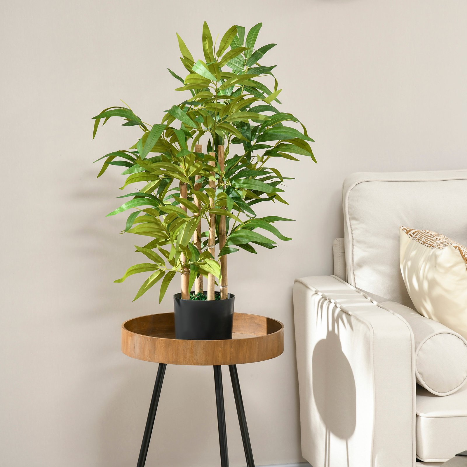 HOMCOM 2 PCs Artificial Plants Bamboo Tree in Pot Desk Fake Plants for Home Indoor Outdoor Decor, 15x15x60cm, Green - Image 7