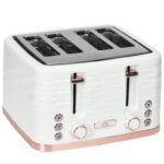 HOMCOM Four-Slice Rippled Toaster – White