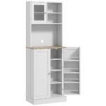 HOMCOM Two-Part Kitchen Storage Cabinet – White HOMCOM Two-Part Kitchen Storage Cabinet – White