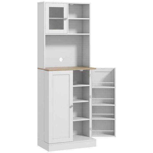 HOMCOM Two-Part Kitchen Storage Cabinet – White HOMCOM Two-Part Kitchen Storage Cabinet – White
