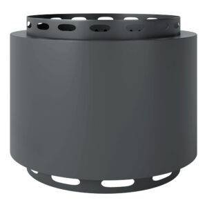 Outsunny Smokeless Fire Pit, 48.5cm Portable Wood Burning Firepit with Poker for Garden Camping Bonfire Party, Metal, Dark Grey