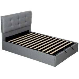 HOMCOM 4ft6 Double Ottoman Bed with Gas Lift Storage - Grey