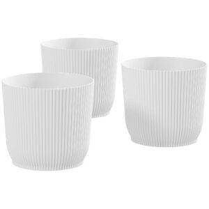 Outsunny Set of Three ?22cm Planters - White