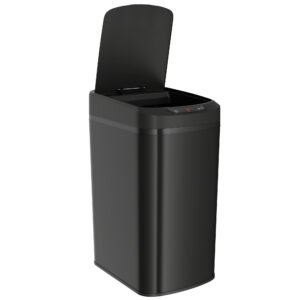 HOMCOM 12L Sensor Bin, Automatic Touchless Motion Sensor Kitchen Bin with Fingerprint Resistant Stainless Steel, Black