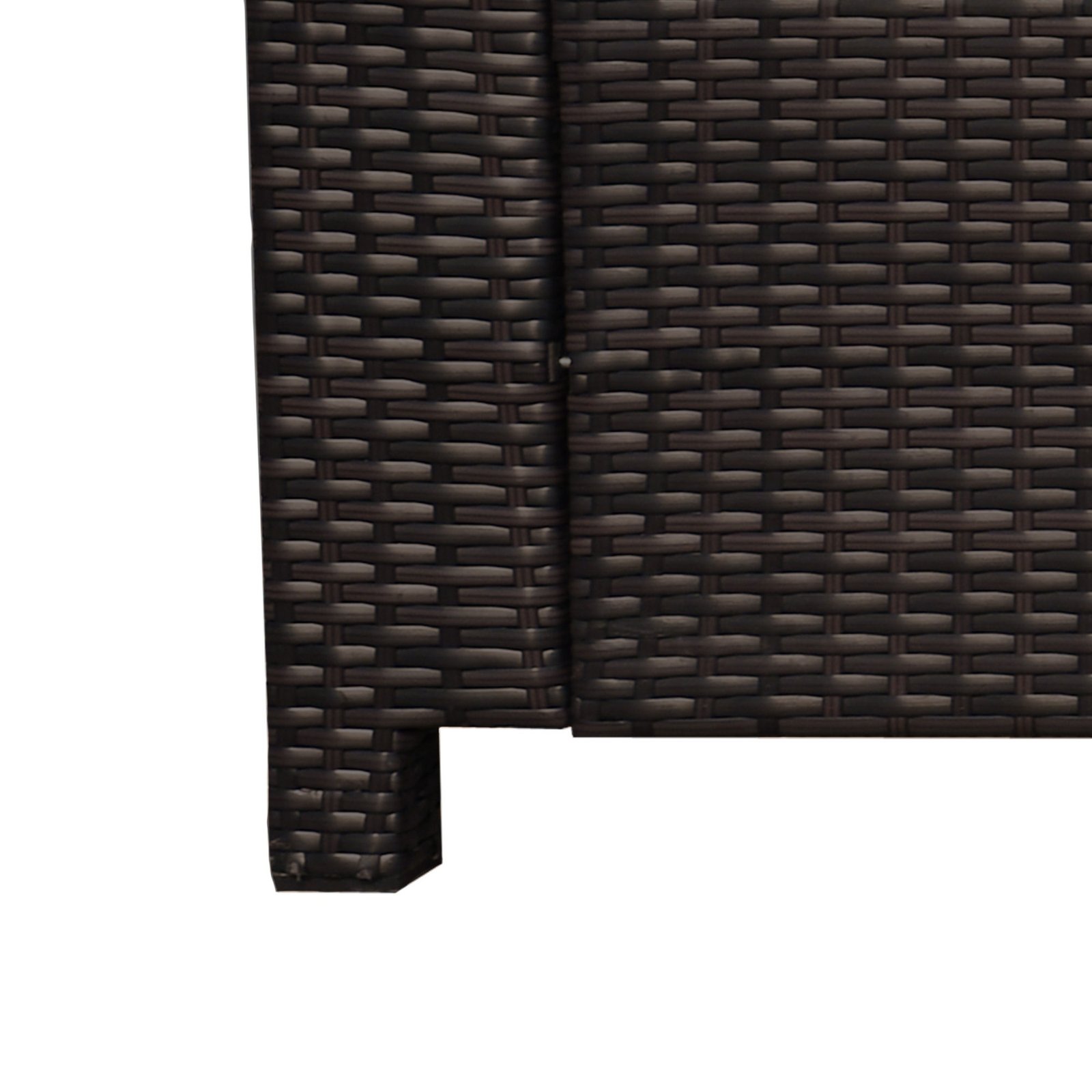 Outsunny 3 Seater Rattan Sofa, All-Weather Wicker Weave Metal Frame Chair with Fire Resistant Cushion, Brown - Image 9