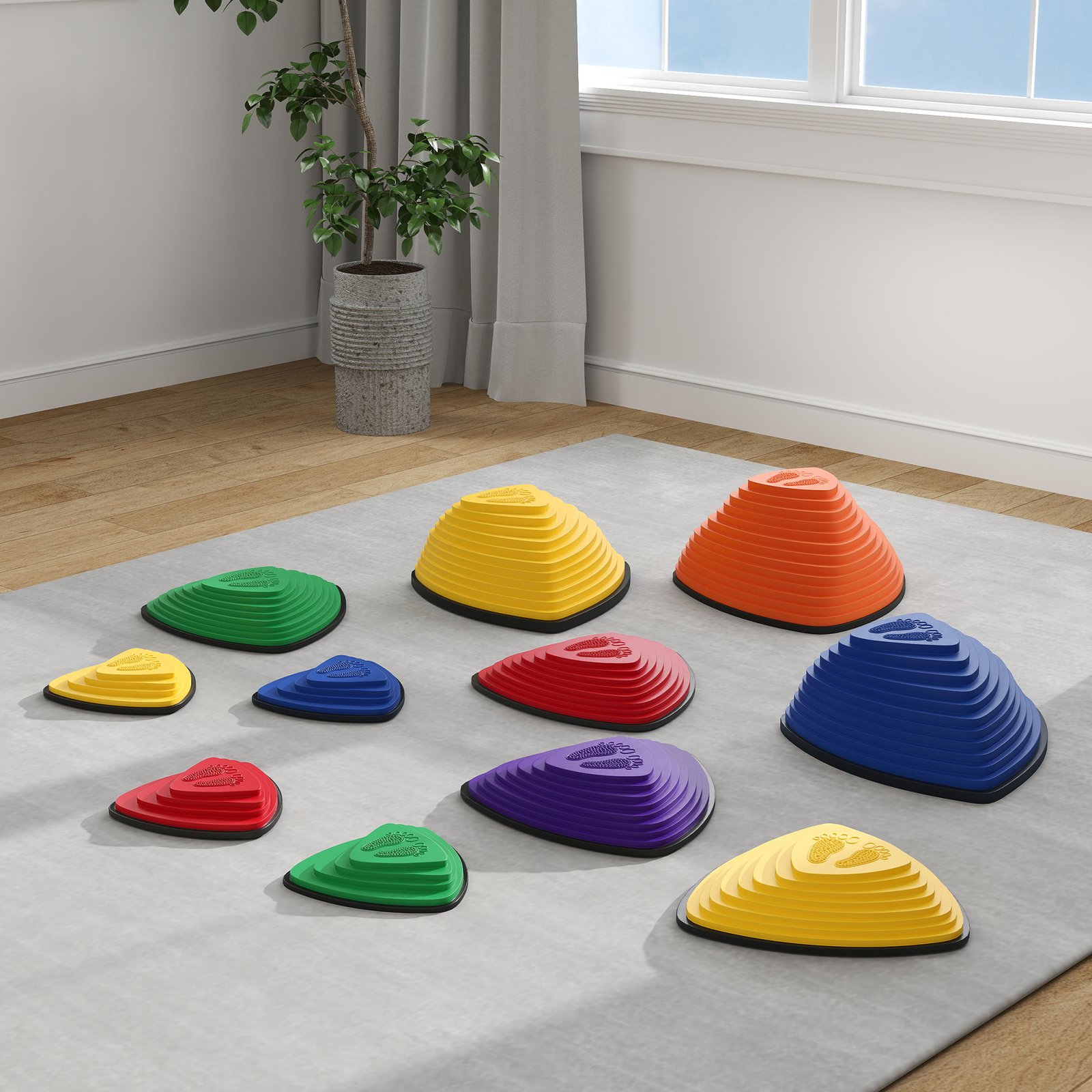 AIYAPLAY 11-Piece Stepping Stones for Kids, Stackable Sensory Toys Outdoor Indoor, Obstacle Course for Balance and Motor Skills - Image 8