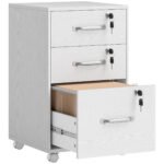 HOMCOM Three Drawer Wood-Effect Filing Cabinet – White HOMCOM Three Drawer Wood-Effect Filing Cabinet – White