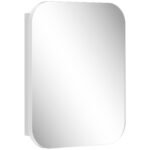HOMCOM Bathroom Medicine Cabinet with Mirror, Bathroom Wall Cabinet with Adjustable Shelves, Soft Close Hinges, White HOMCOM Bathroom Medicine Cabinet with Mirror, Bathroom Wall Cabinet with Adjustable Shelves, Soft Close Hinges, White