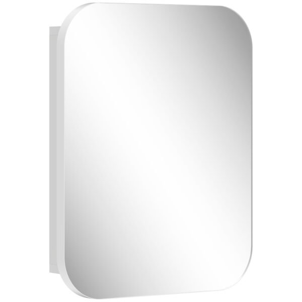HOMCOM Bathroom Medicine Cabinet with Mirror, Bathroom Wall Cabinet with Adjustable Shelves, Soft Close Hinges, White HOMCOM Bathroom Medicine Cabinet with Mirror, Bathroom Wall Cabinet with Adjustable Shelves, Soft Close Hinges, White