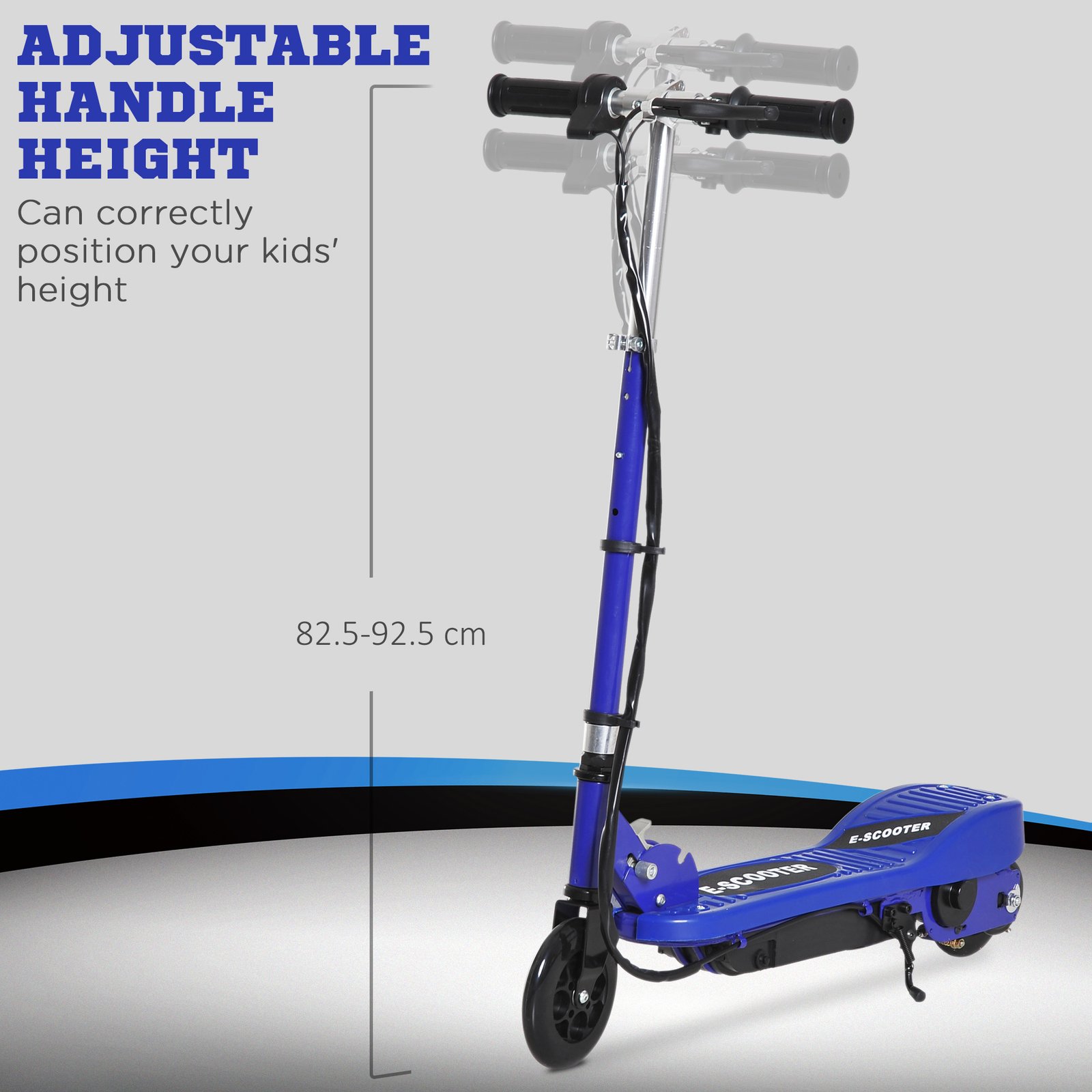 HOMCOM Folding Electric Kids Scooter Ride on Age 7-14, Blue/Black - Image 6