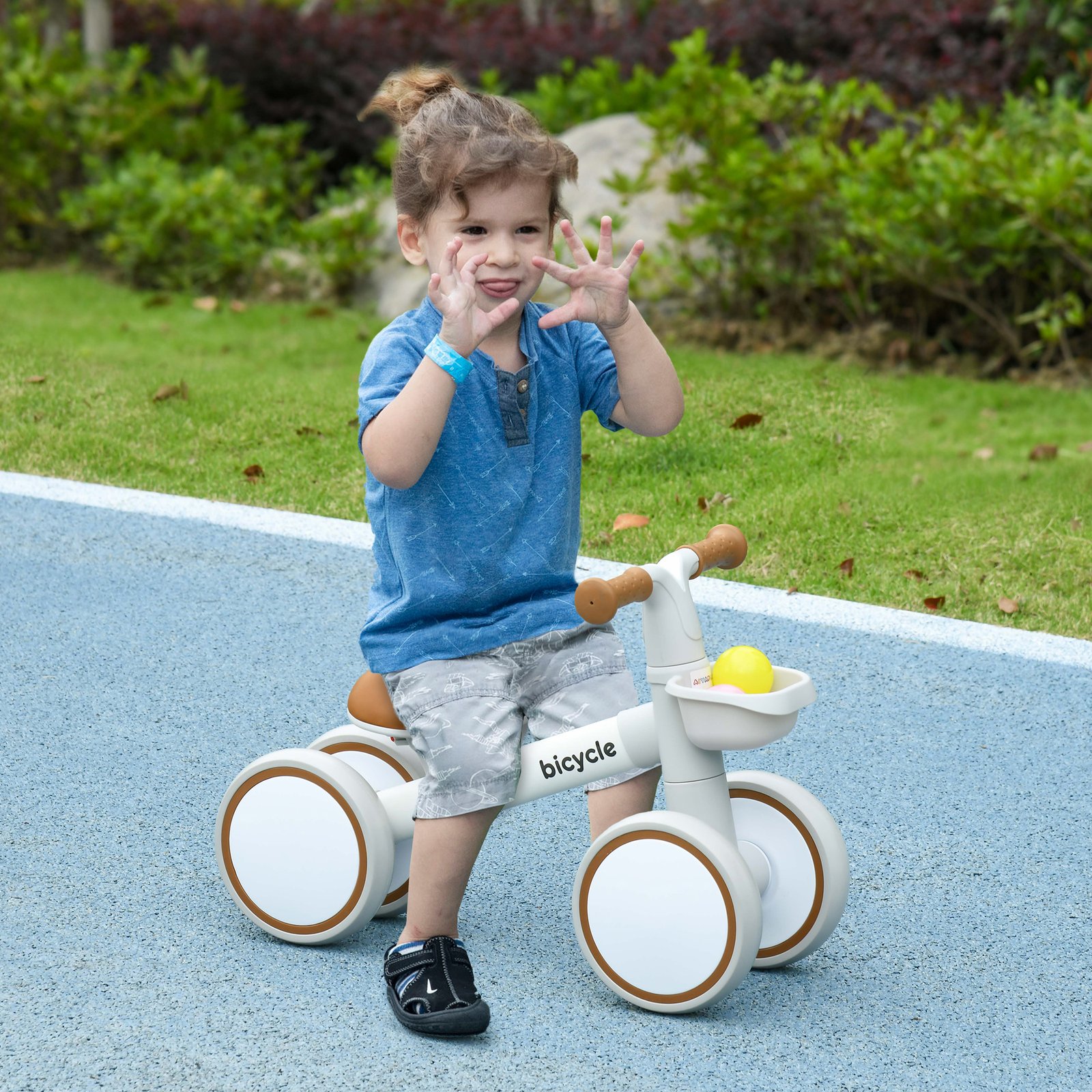AIYAPLAY Kids Balance Bike for 1-3 Years Old with Adjustable Seat, Silent Wheels, White - Image 2