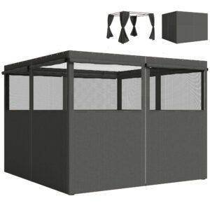 Outsunny 4 Pack Replacement Gazebo Curtains Privacy Panel for Most 3 x 3 m Gazebo, Outdoor Shelter Sidewalls, Dark Grey Outsunny 4 Pack Replacement Gazebo Curtains Privacy Panel for Most 3 x 3 m Gazebo, Outdoor Shelter Sidewalls, Dark Grey