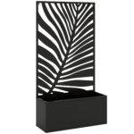 Outsunny Metal Garden Bed for Garden with Trellis, Wall Mounted or Freestanding Raised Planter with Privacy Screen