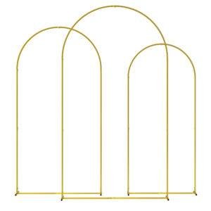 Outsunny Wedding Arch Frame Set, 2.2, 2, 1.8 m Metal Backdrop Stand Set of 3, Balloon Stand Set for Birthday Party, Bridal Shower, Graduation, Ceremony, Banquet Decorations, Gold Tone