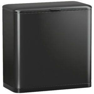HOMCOM 8L Hanging Kitchen Bin, Rubbish bin with Lid and Removable Inner Bucket for Kitchen Cabinet Door, Under Sink, Office