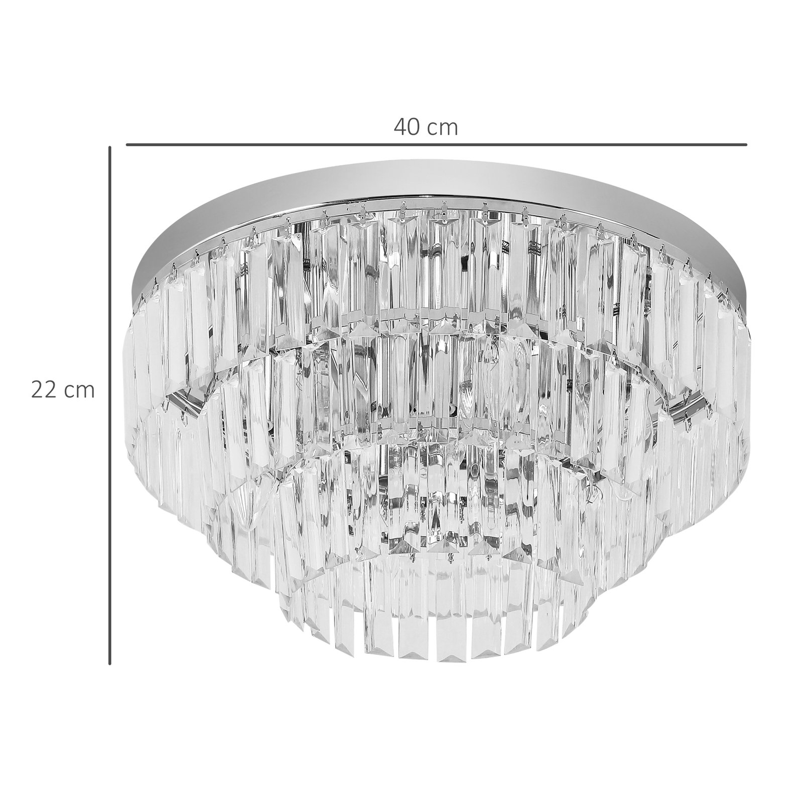 HOMCOM 112 Crystallite Ceiling Chandelier - Image 3