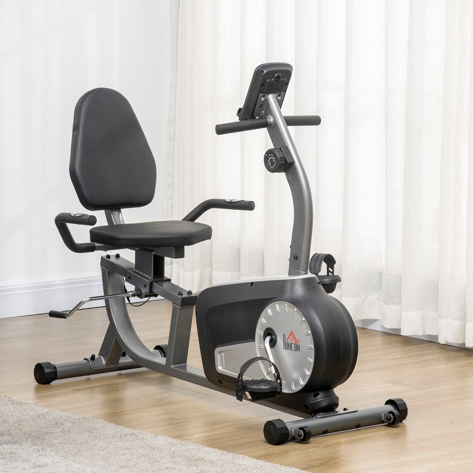 HOMCOM Exercise Bike with LCD Display, Stationary Bike with Quiet 8-Level Magnetic Resistance, Adjustable Seat and Backrest, Indoor Cycling Exercise Equipment for Home Gym Fitness Workout Training - Image 9
