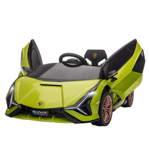 HOMCOM Lamborghini Sian Licensed Electric Car for Kids, 12V Kids Electric Ride on Car with Dual Motors, Remote Control, Green